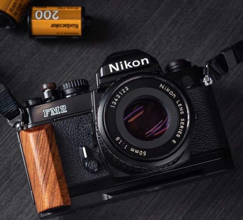 Nikon FM2 Wooden Grip with Arca-Swiss Quick Release System