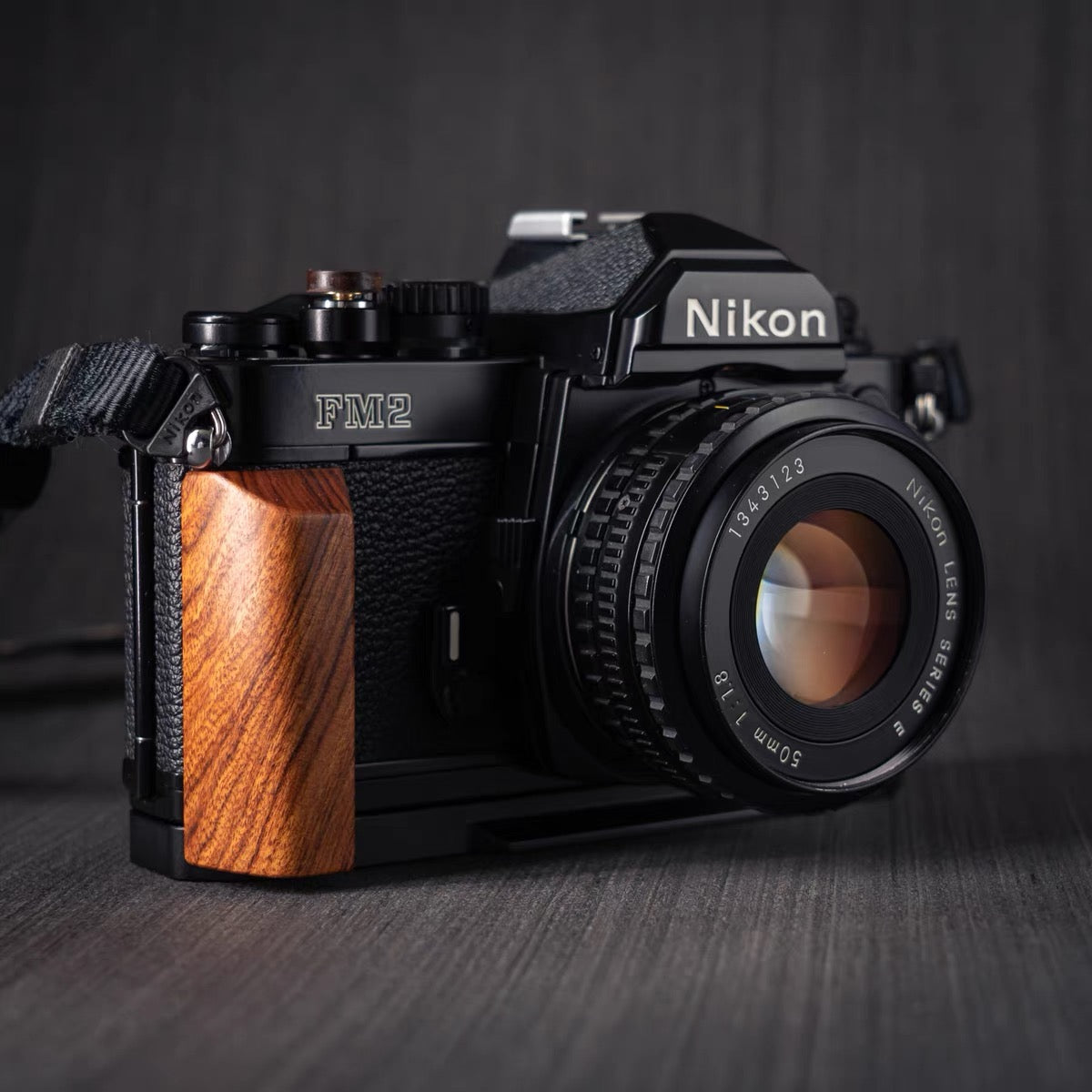 Nikon FM2 Wooden Grip with Arca-Swiss Quick Release System