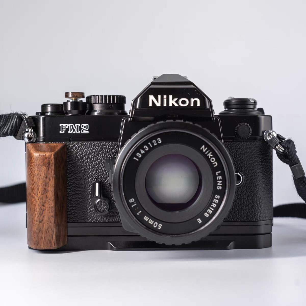 Nikon FM2 Wooden Grip with Arca-Swiss Quick Release System