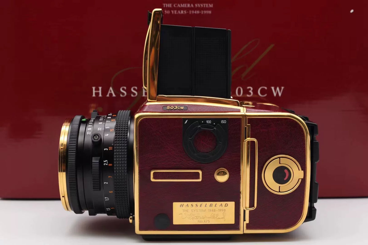 [Pre-owned] Hasselblad 503CW 50th Anniversary Edition — Red Leather, 24K Gold, Set