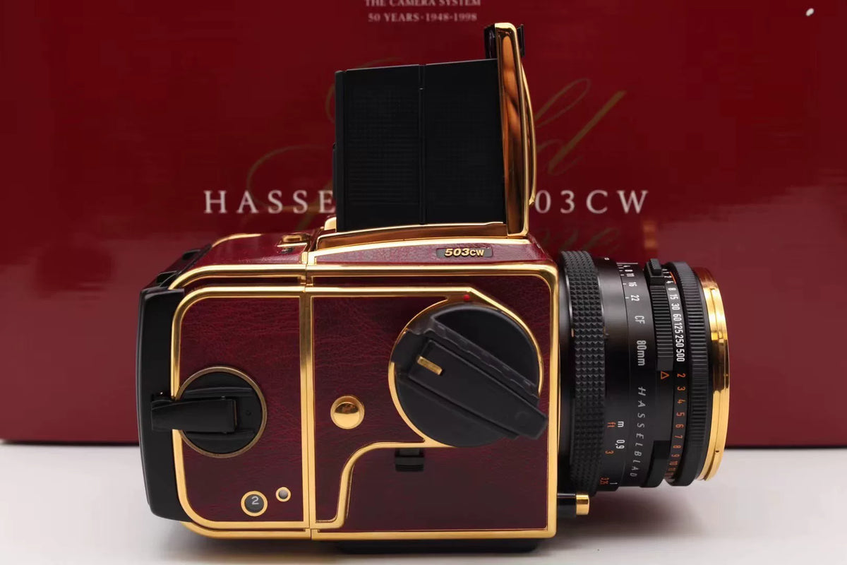 [Pre-owned] Hasselblad 503CW 50th Anniversary Edition — Red Leather, 24K Gold, Set