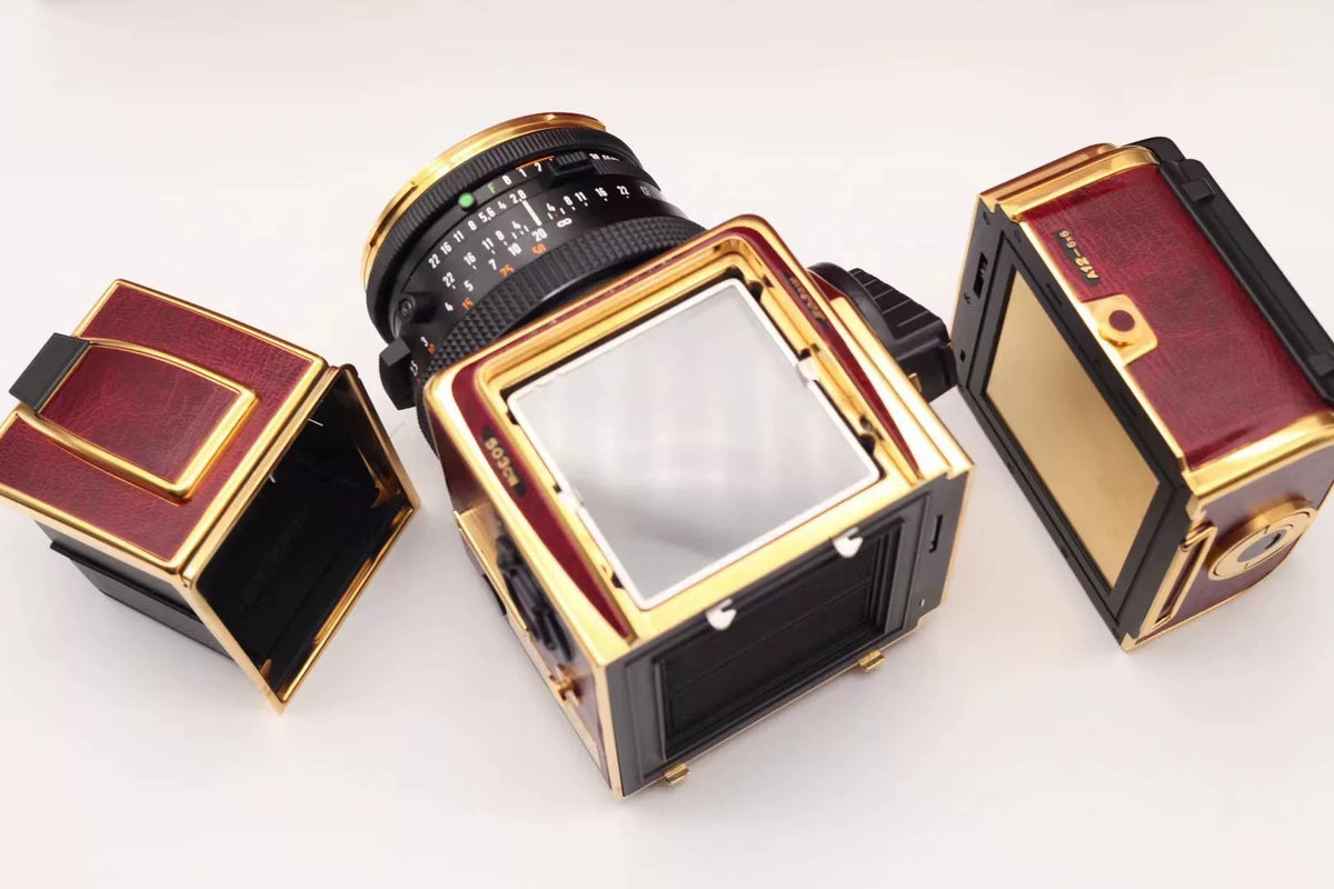 [Pre-owned] Hasselblad 503CW 50th Anniversary Edition — Red Leather, 24K Gold, Set