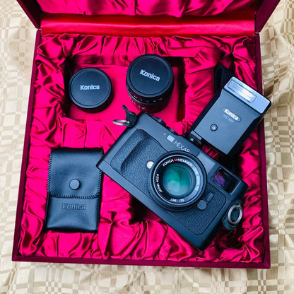 [Pre-owned] Konica Hexar RF Black — with 50mm f/2, 28mm f/2.8 Lenses and HX-18W Flash