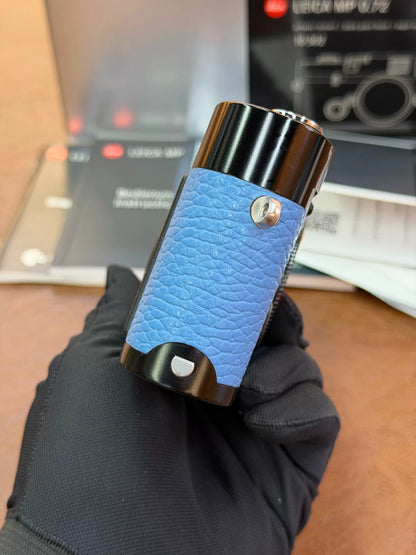 [Pre-owned] Leica MP Black Paint — Re-covered in Blue Leather