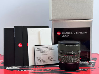 [Pre-owned] Leica Summicron-M 28mm f/2 ASPH — Safari Edition, Boxed