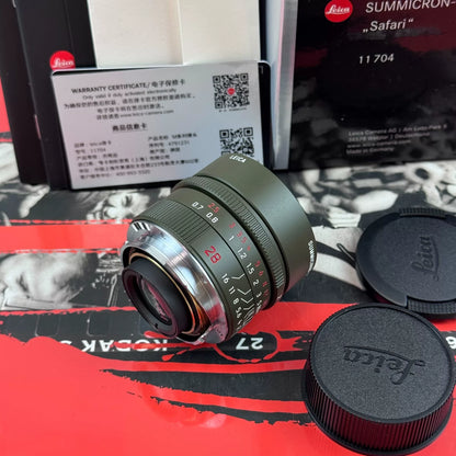 [Pre-owned] Leica Summicron-M 28mm f/2 ASPH — Safari Edition, Boxed