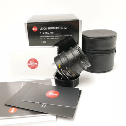[Pre-owned] Leica Summicron-M 50mm f/2 Black (11826) — Boxed with Case