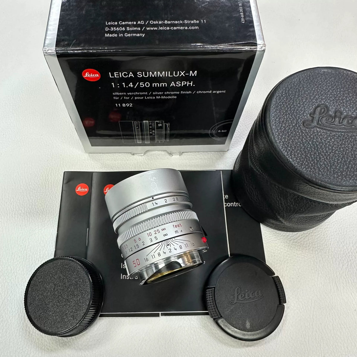[Pre-owned] Leica Summilux-M 50mm f/1.4 ASPH Silver (11892) — with Box