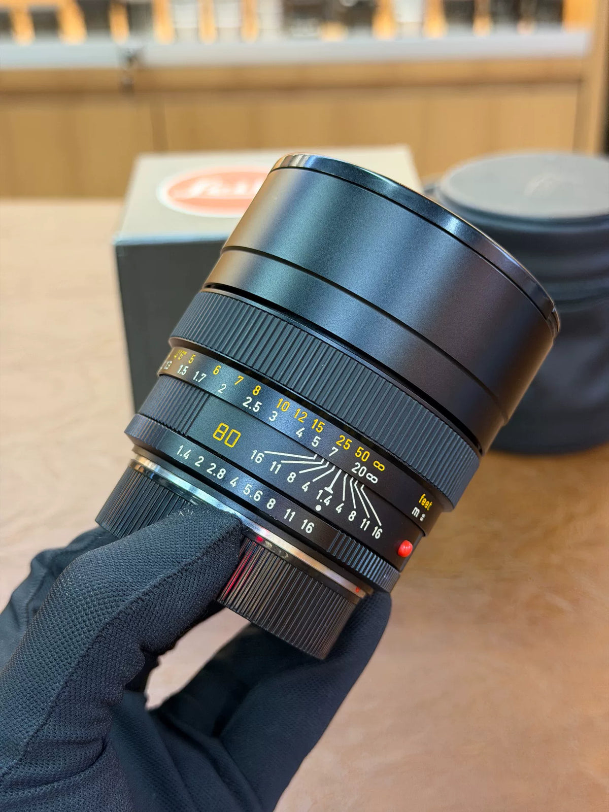 [Pre-owned] Leica Summilux-R 80mm f/1.4 — with Matching Box and Leather Case